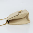 CHANEL Chain Shoulder Bag Lamb Skin Beige Gold CC Auth 148650-5