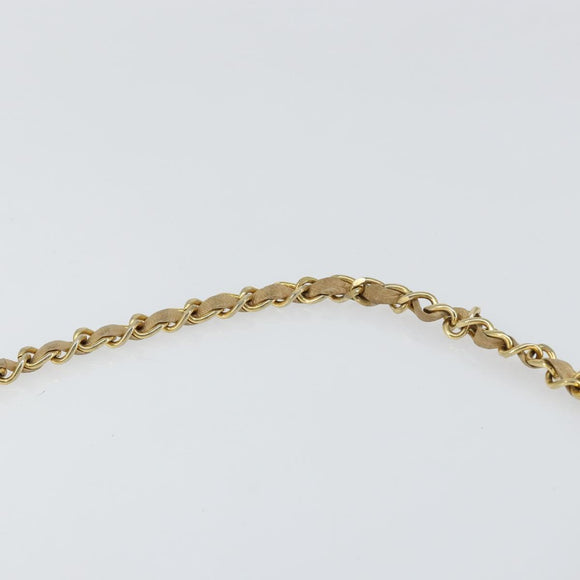 CHANEL Chain Shoulder Bag Lamb Skin Beige Gold CC Auth 148650