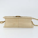 CHANEL Chain Shoulder Bag Lamb Skin Beige Gold CC Auth 148650-9
