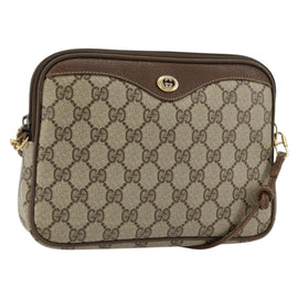 GUCCI GG Supreme Shoulder Bag PVC Beige Gold 97 02 068 Auth 148651