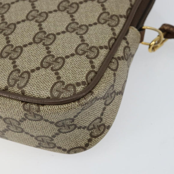 GUCCI GG Supreme Shoulder Bag PVC Beige Gold 97 02 068 Auth 148651