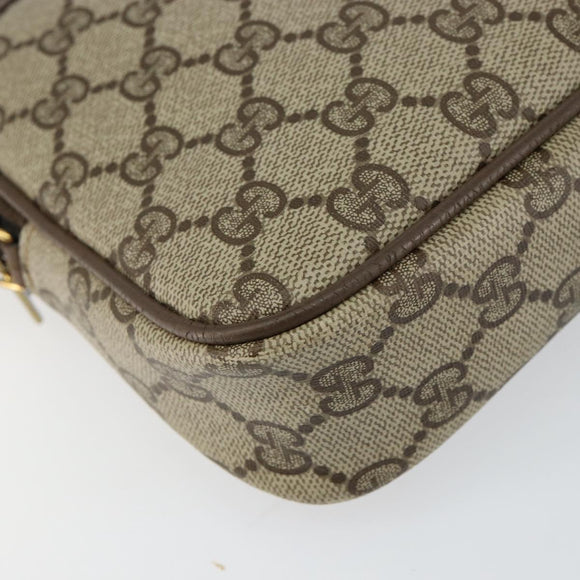 GUCCI GG Supreme Shoulder Bag PVC Beige Gold 97 02 068 Auth 148651