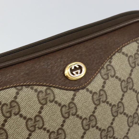 GUCCI GG Supreme Shoulder Bag PVC Beige Gold 97 02 068 Auth 148651