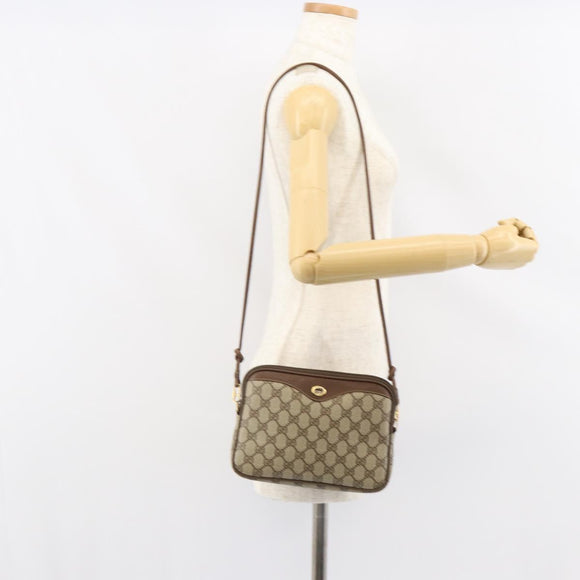 GUCCI GG Supreme Shoulder Bag PVC Beige Gold 97 02 068 Auth 148651