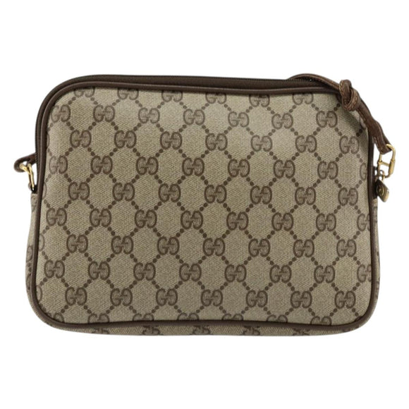 GUCCI GG Supreme Shoulder Bag PVC Beige Gold 97 02 068 Auth 148651