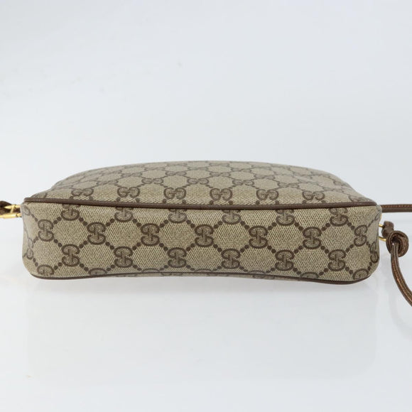 GUCCI GG Supreme Shoulder Bag PVC Beige Gold 97 02 068 Auth 148651