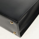 SAINT LAURENT Hand Bag Leather Gold Black Auth 148653V-14