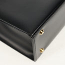 SAINT LAURENT Hand Bag Leather Gold Black Auth 148653V-15