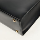 SAINT LAURENT Hand Bag Leather Gold Black Auth 148653V-16