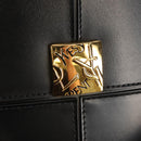 SAINT LAURENT Hand Bag Leather Gold Black Auth 148653V-17