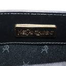 SAINT LAURENT Hand Bag Leather Gold Black Auth 148653V-18