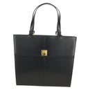 SAINT LAURENT Hand Bag Leather Gold Black Auth 148653V-13