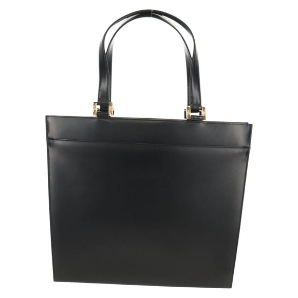 SAINT LAURENT Hand Bag Leather Gold Black Auth 148653V