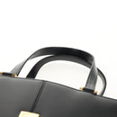 SAINT LAURENT Hand Bag Leather Gold Black Auth 148653V-8