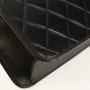 CHANEL Chain Shoulder Bag Lamb Skin Black Gold CC Auth 148654AM-18