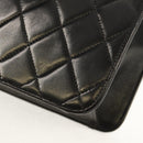 CHANEL Chain Shoulder Bag Lamb Skin Black Gold CC Auth 148654AM-19