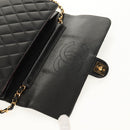 CHANEL Chain Shoulder Bag Lamb Skin Black Gold CC Auth 148654AM-8
