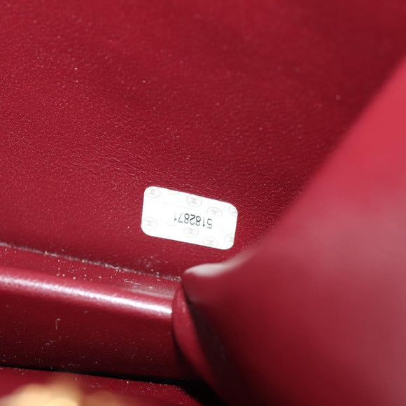 CHANEL Chain Shoulder Bag Lamb Skin Black Gold CC Auth 148654AM