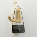 CHANEL Chain Shoulder Bag Lamb Skin Black Gold CC Auth 148654SAM-29