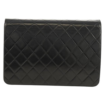 CHANEL Chain Shoulder Bag Lamb Skin Black Gold CC Auth 148654AM - 0