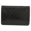 CHANEL Chain Shoulder Bag Lamb Skin Black Gold CC Auth 148654SAM-2