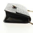 CHANEL Chain Shoulder Bag Lamb Skin Black Gold CC Auth 148654AM-4