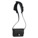 CHANEL Shoulder Bag Lamb Skin Black Gold CC Auth 148655SM-14