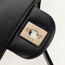 CHANEL Shoulder Bag Lamb Skin Black Gold CC Auth 148655SM-23