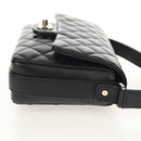 CHANEL Shoulder Bag Lamb Skin Black Gold CC Auth 148655SM-4