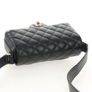 CHANEL Shoulder Bag Lamb Skin Black Gold CC Auth 148655SM-6