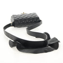 CHANEL Shoulder Bag Lamb Skin Black Gold CC Auth 148655SM-7