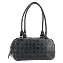 Salvatore Ferragamo Hand Bag Leather Black Silver Auth 148656-1