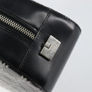 Salvatore Ferragamo Hand Bag Leather Black Silver Auth 148656-14