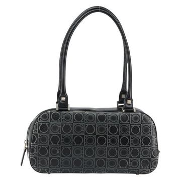 Salvatore Ferragamo Hand Bag Leather Black Silver Auth 148656 - 0