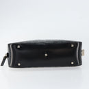 Salvatore Ferragamo Hand Bag Leather Black Silver Auth 148656-9