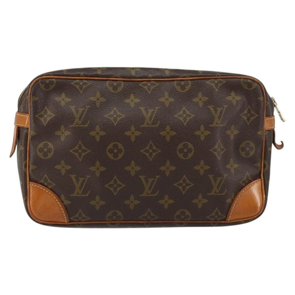 LOUIS VUITTON Monogram Compiegne 28 Clutch Bag M51845 LV Auth 148657