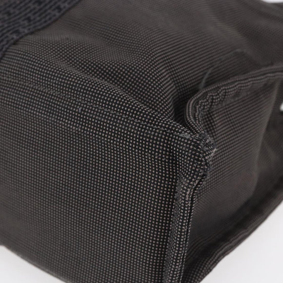 HERMES Her Line Hand Bag MM Canvas Gray Auth 148658