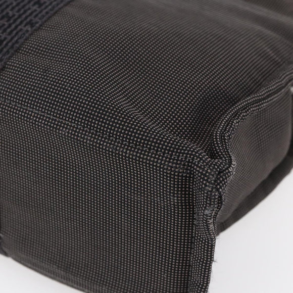 HERMES Her Line Hand Bag MM Canvas Gray Auth 148658