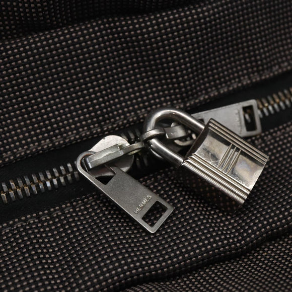 HERMES Her Line Hand Bag MM Canvas Gray Auth 148658