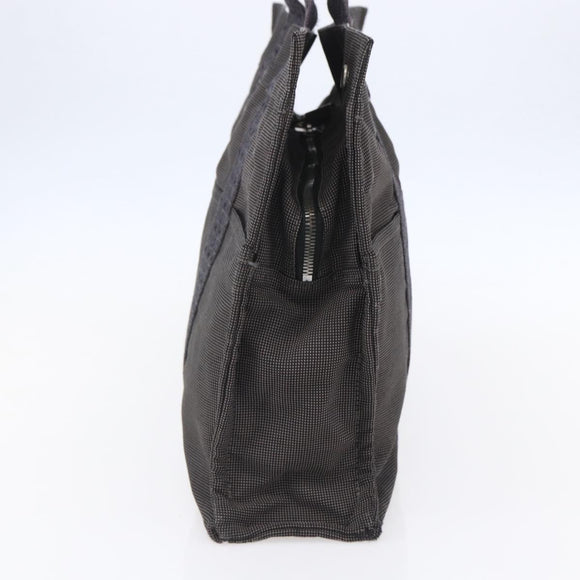 HERMES Her Line Hand Bag MM Canvas Gray Auth 148658