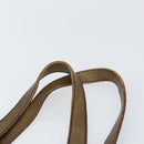 FENDI Zucchino Canvas Hand Bag Beige Black gold Auth 148659-8