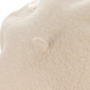 CHANEL Camellia Beret Cap Wool Cream CC Auth 148661M-6