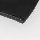 FENDI Shoulder Bag Leather Black Silver Auth 148664-9