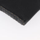 FENDI Shoulder Bag Leather Black Silver Auth 148664-15
