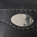 FENDI Shoulder Bag Leather Black Silver Auth 148664-17