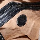 FENDI Shoulder Bag Leather Black Silver Auth 148664-18