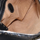 FENDI Shoulder Bag Leather Black Silver Auth 148664-11