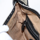 FENDI Shoulder Bag Leather Black Silver Auth 148664-20