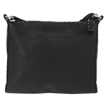 FENDI Shoulder Bag Leather Black Silver Auth 148664 - 0
