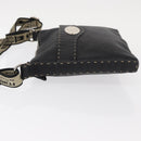 FENDI Shoulder Bag Leather Black Silver Auth 148664-4